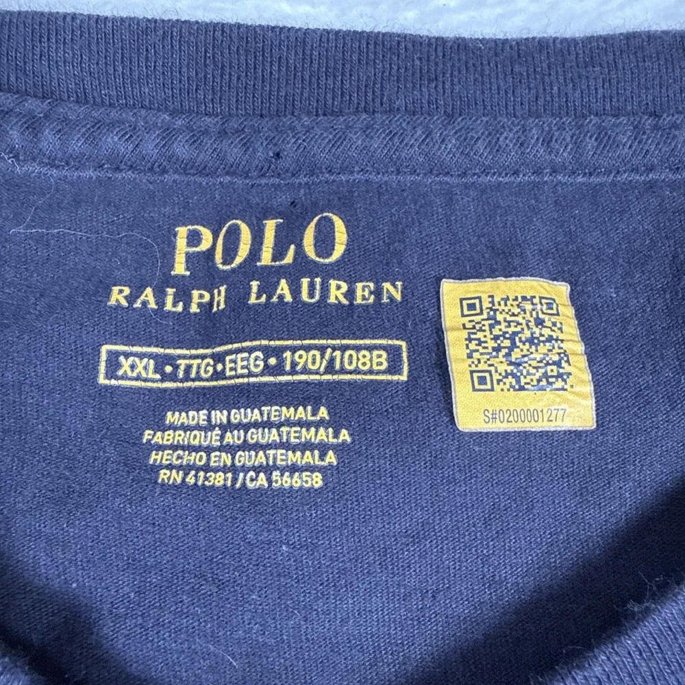 Polo Ralph Lauren Men's V Neck T-Shirt Color Navy Blue Size XXL